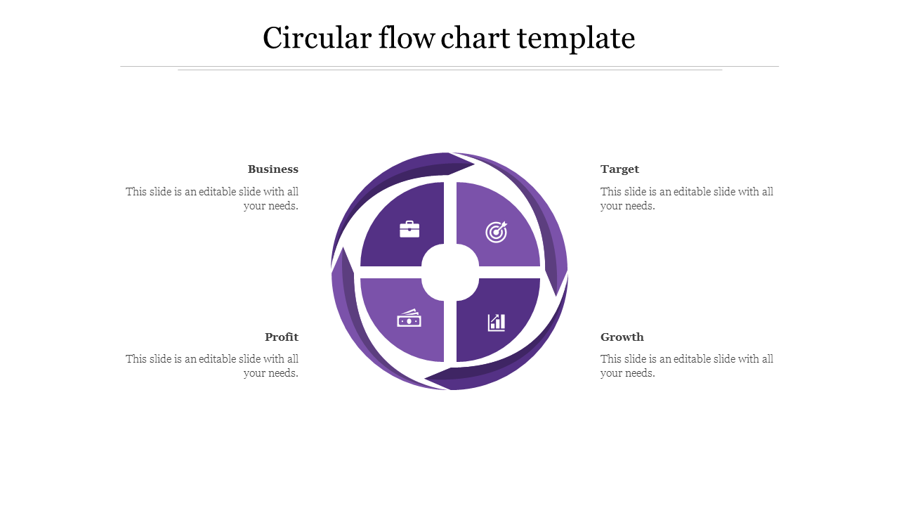 circular flow chart template-Purple